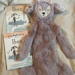 Slumberkin lavender ibex with book and card